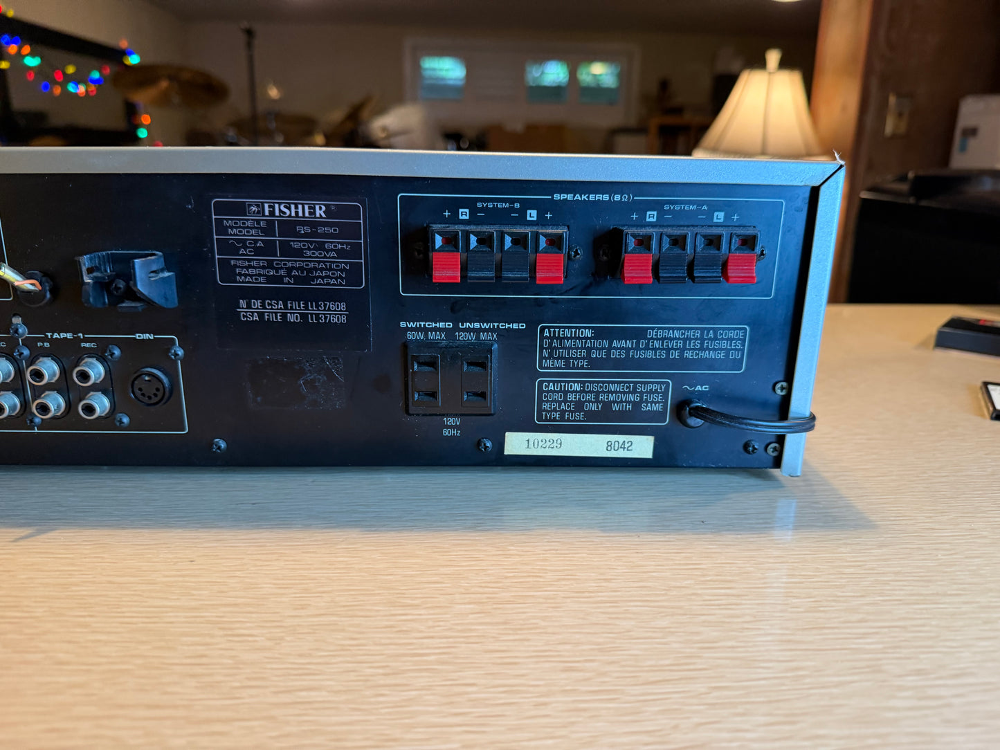 Vintage Fisher RS-250 Studio Standard Stereo Receiver Silver Japan FRESH SERVICE