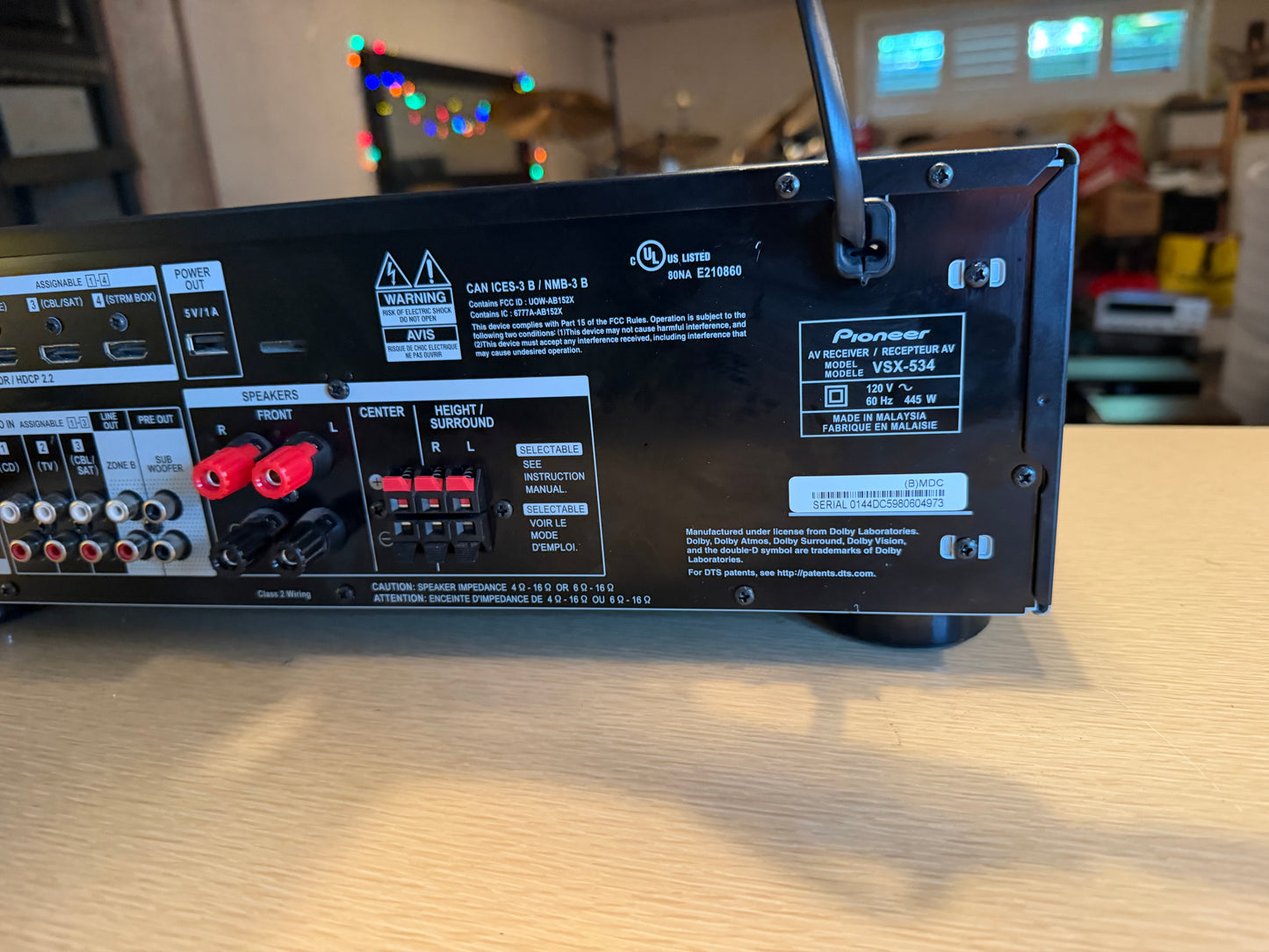 Pioneer VSX-534 4K HDR 2.2 Dolby Atmos Bluetooth Receiver Amp N Mint Serviced🔥