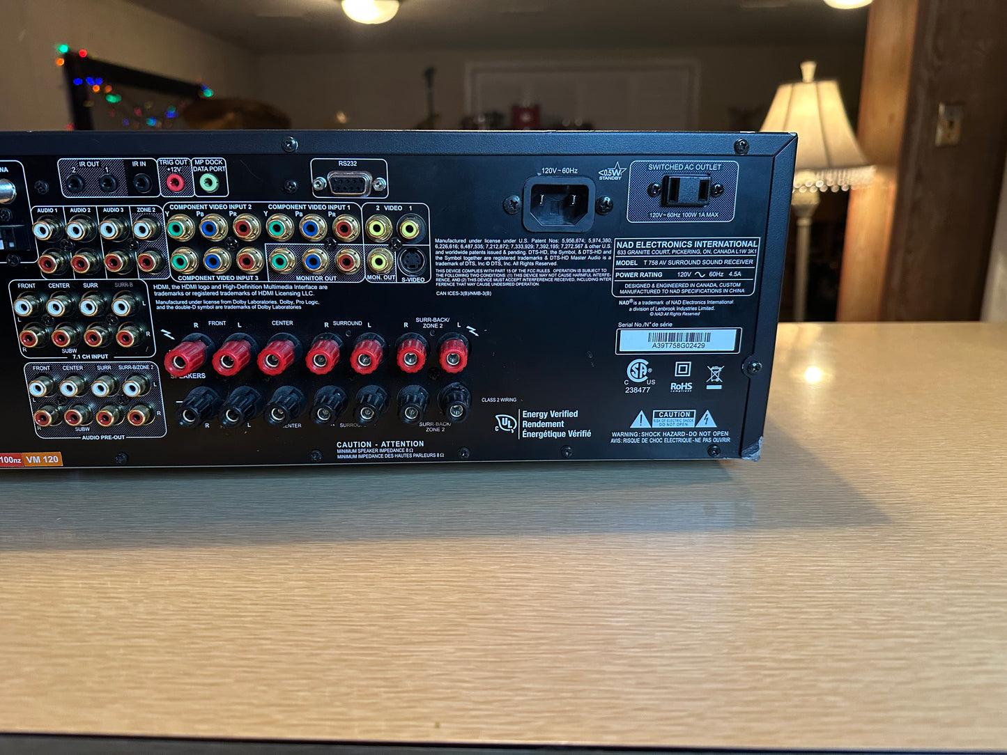 NAD T 758 Surround / Home Theater AV Sound Receiver *SERVICED* 110WPC MONSTER🔥
