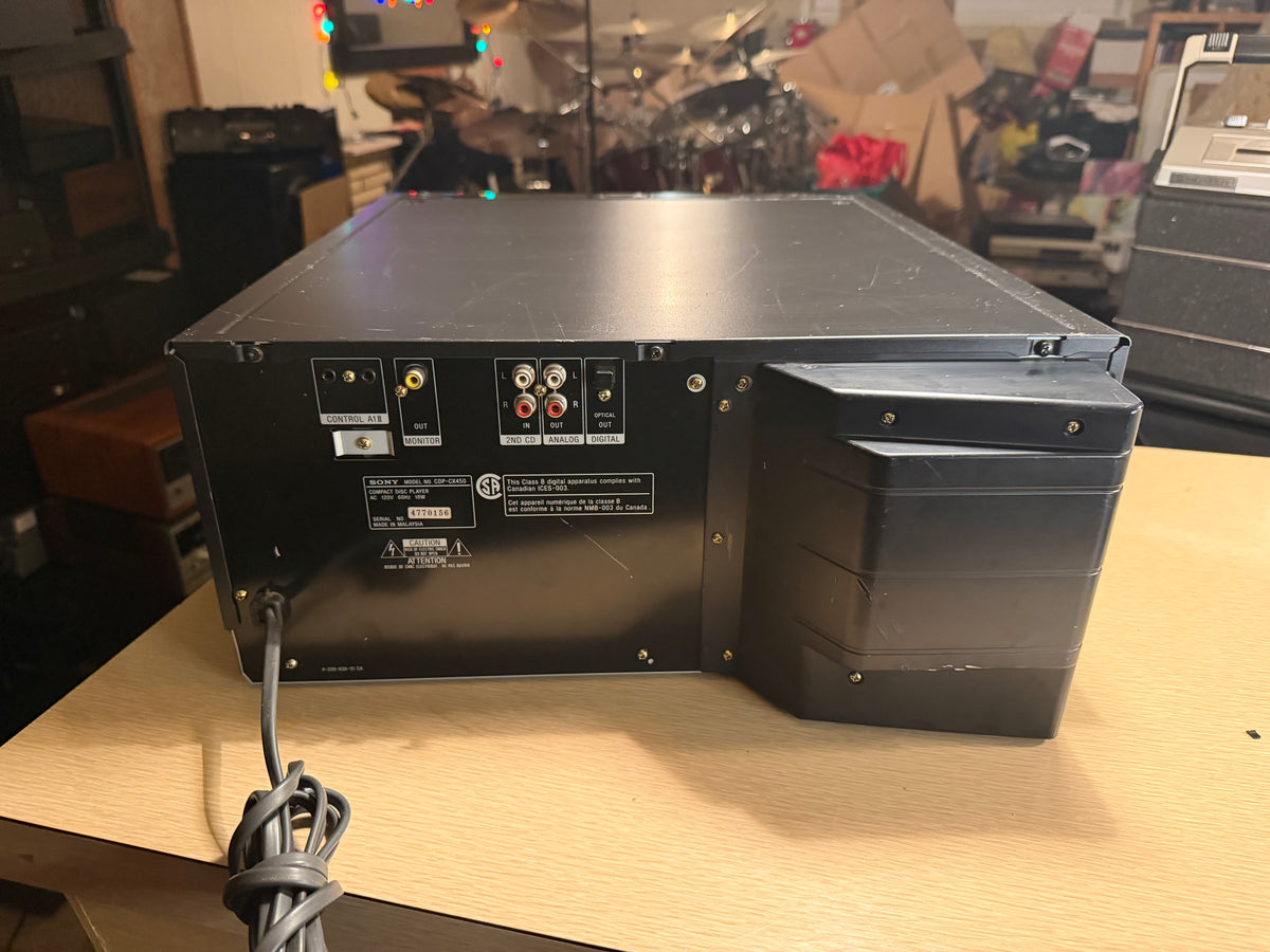Sony CDP-CX450, 400 Disc CD Change Remote, Belts Replaced Works Excellent 🔥🎶