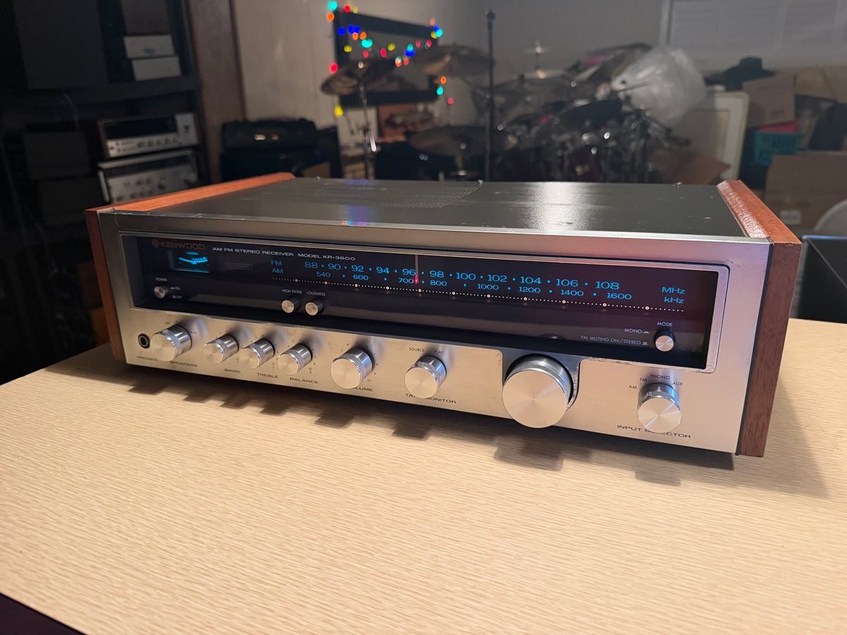 Vintage Kenwood KR-3600 Stereo Receiver Amplifier Serviced Crisp Sound Rare🔥🎶