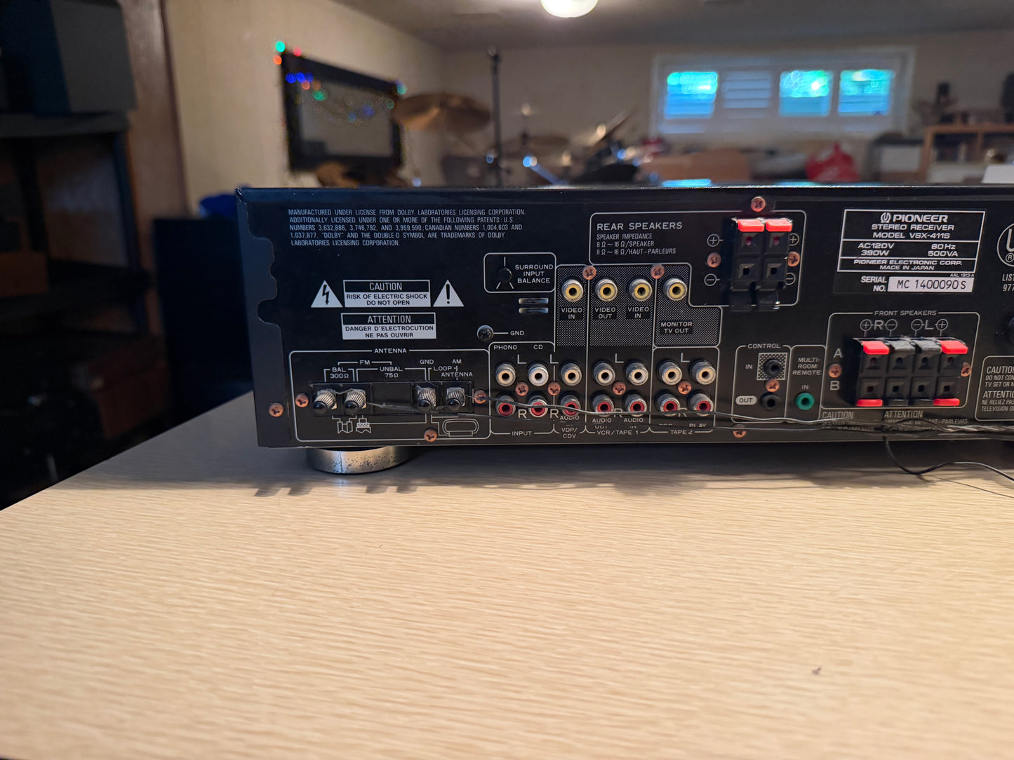 Pioneer VSX-411s Home Theater Receiver 100WPC Equalizer Phono Tested Works Rare!