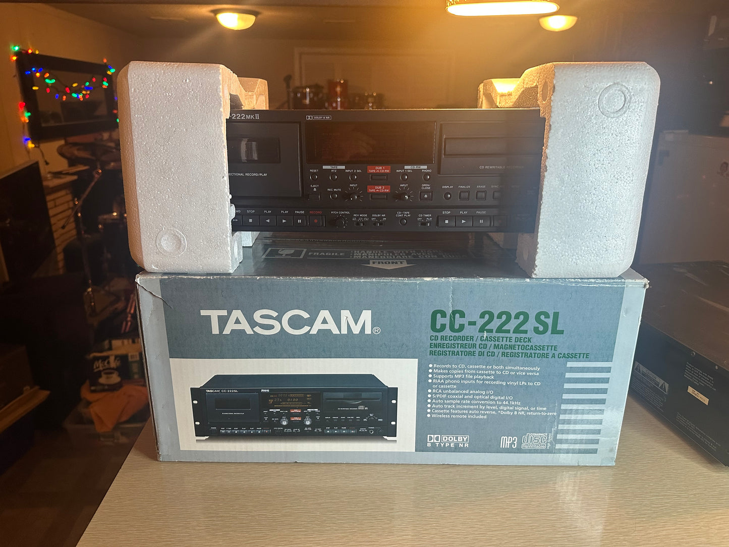 Tascam CC-222SL MKII Professional Cassette/CD Recorder Combo Working With Box