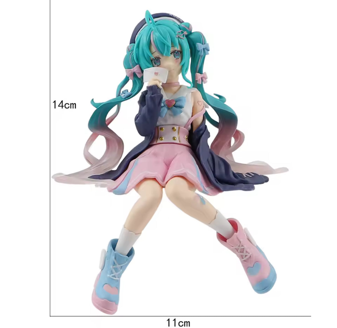New 14cm Hatsune Miku Anime figure Pink sakura PVC Action Figure Toy Gift Kids