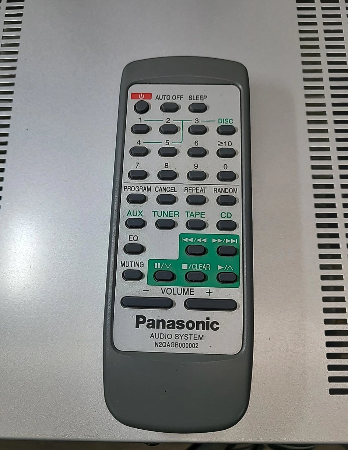 Panasonic Stereo System 5 Disk CD Changer SA-AK33 Deep Bass W/ Remote Gray