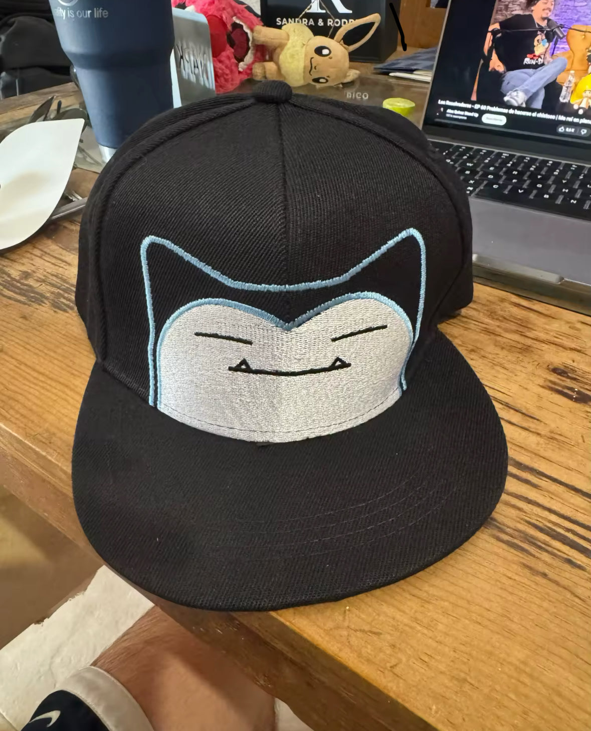 Snorlax Black Adjustable Baseball Cap Hat Pokemon Kawaii Anime Brand New