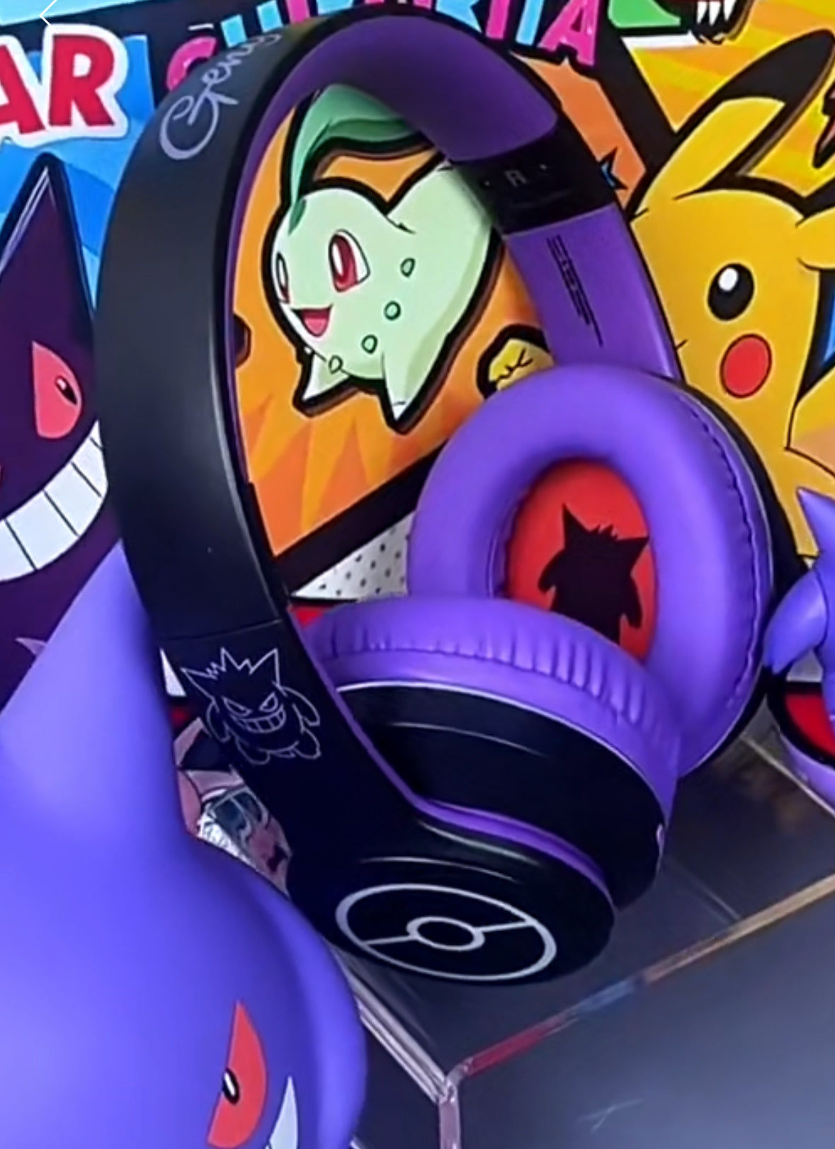 NEW Anime Pokemon Gengar Head-mounted Bluetooth Headset Wireless Noise Reduction