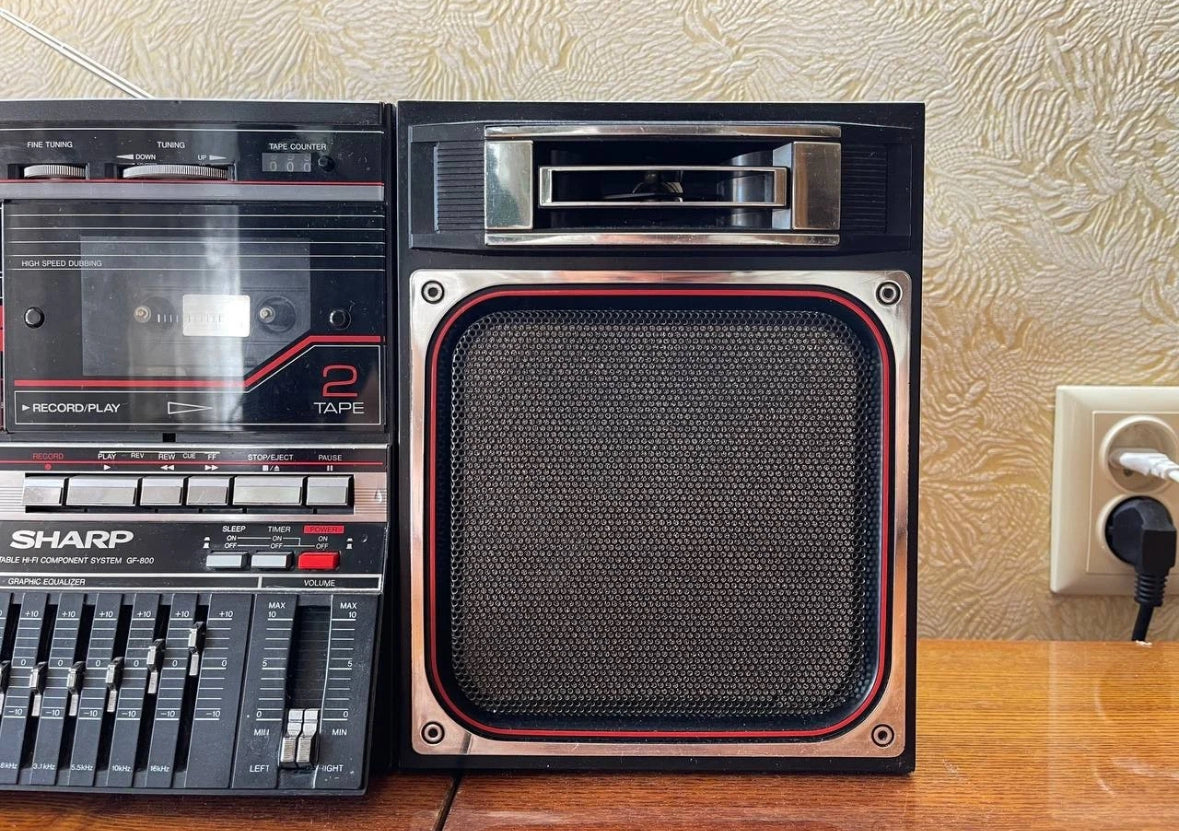 Sharp GF 800 Japan vintage boombox Casette Tape Recorder Tested Works Great🔥
