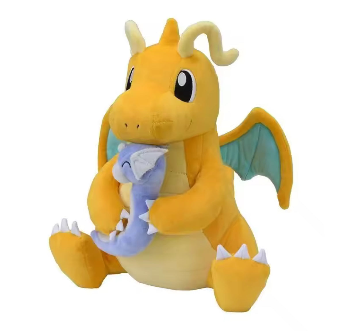 Pokemon Kawaii Dragonite Holding Dratini Plush Dolls 2 Toys Super Cute Brand New