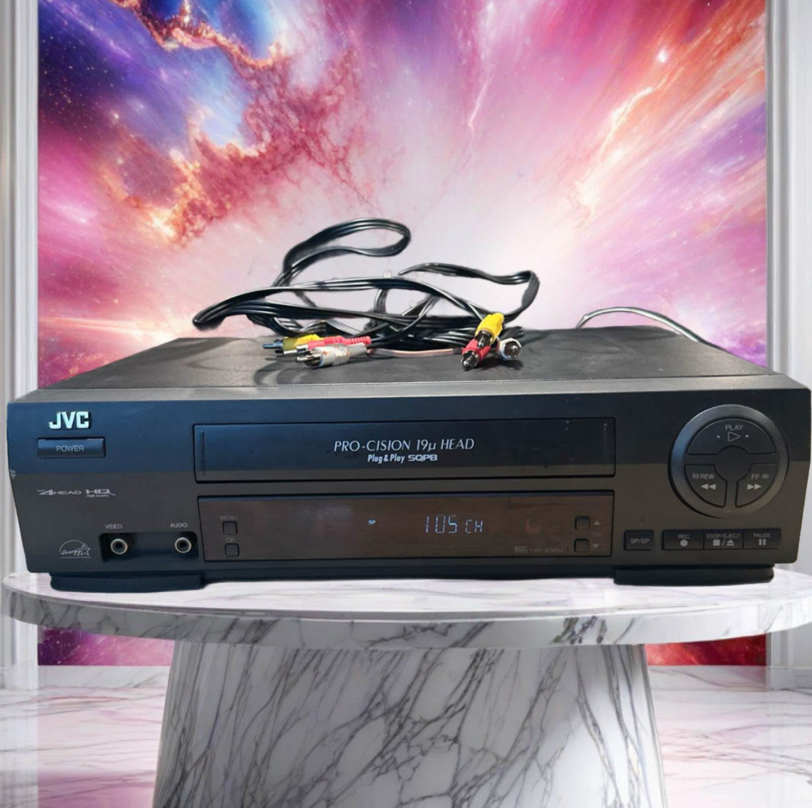 JVC HR-A36U SQPB VCR Player/Recorder Hi-Fi Stereo 4Head HQ WORKS No Remote