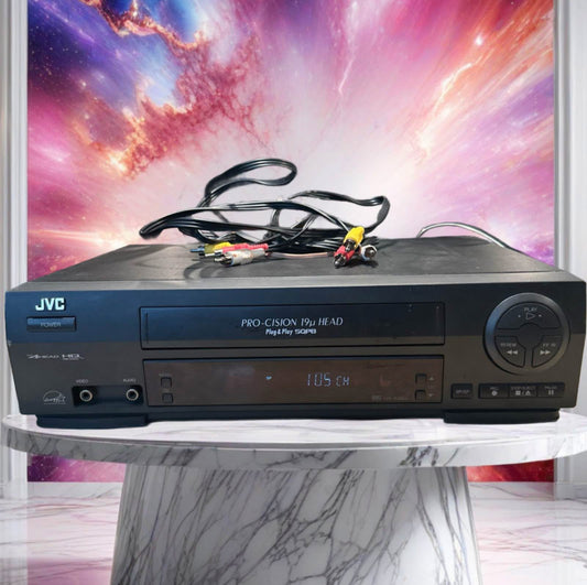 JVC HR-A36U SQPB VCR Player/Recorder Hi-Fi Stereo 4Head HQ WORKS No Remote