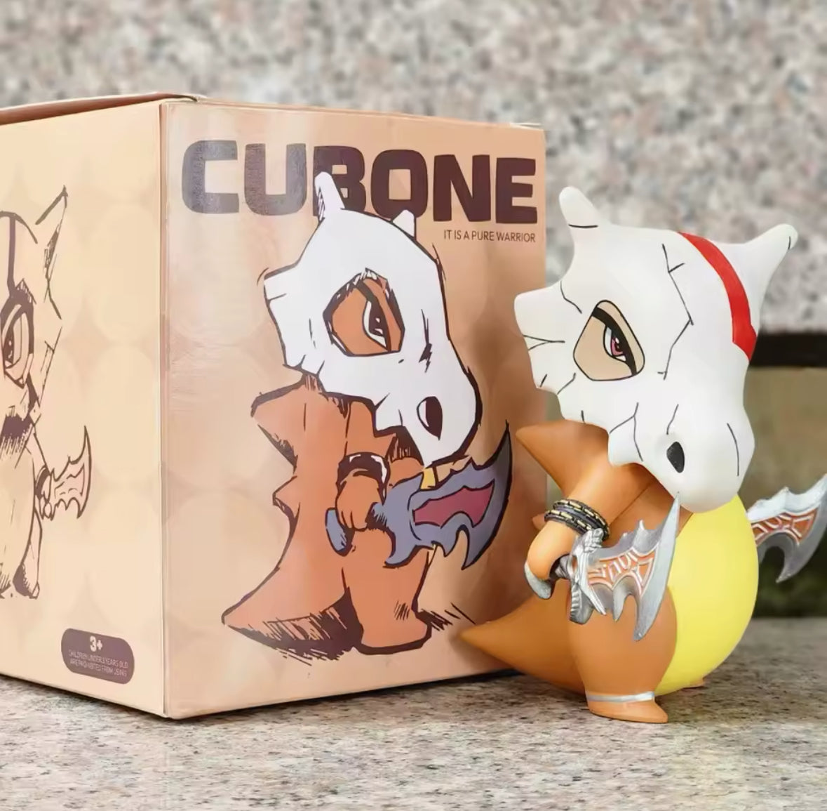 12cm Pokemon Cubone as God of War Kratos Figurine Toy Gift Idea