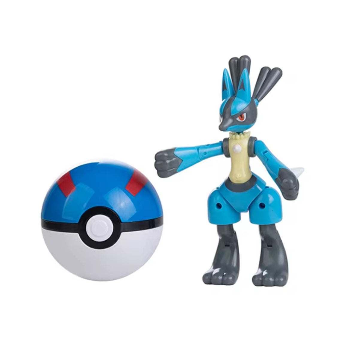 Pokemon Lucario Adjustable Action Figure With Great Ball New In Box