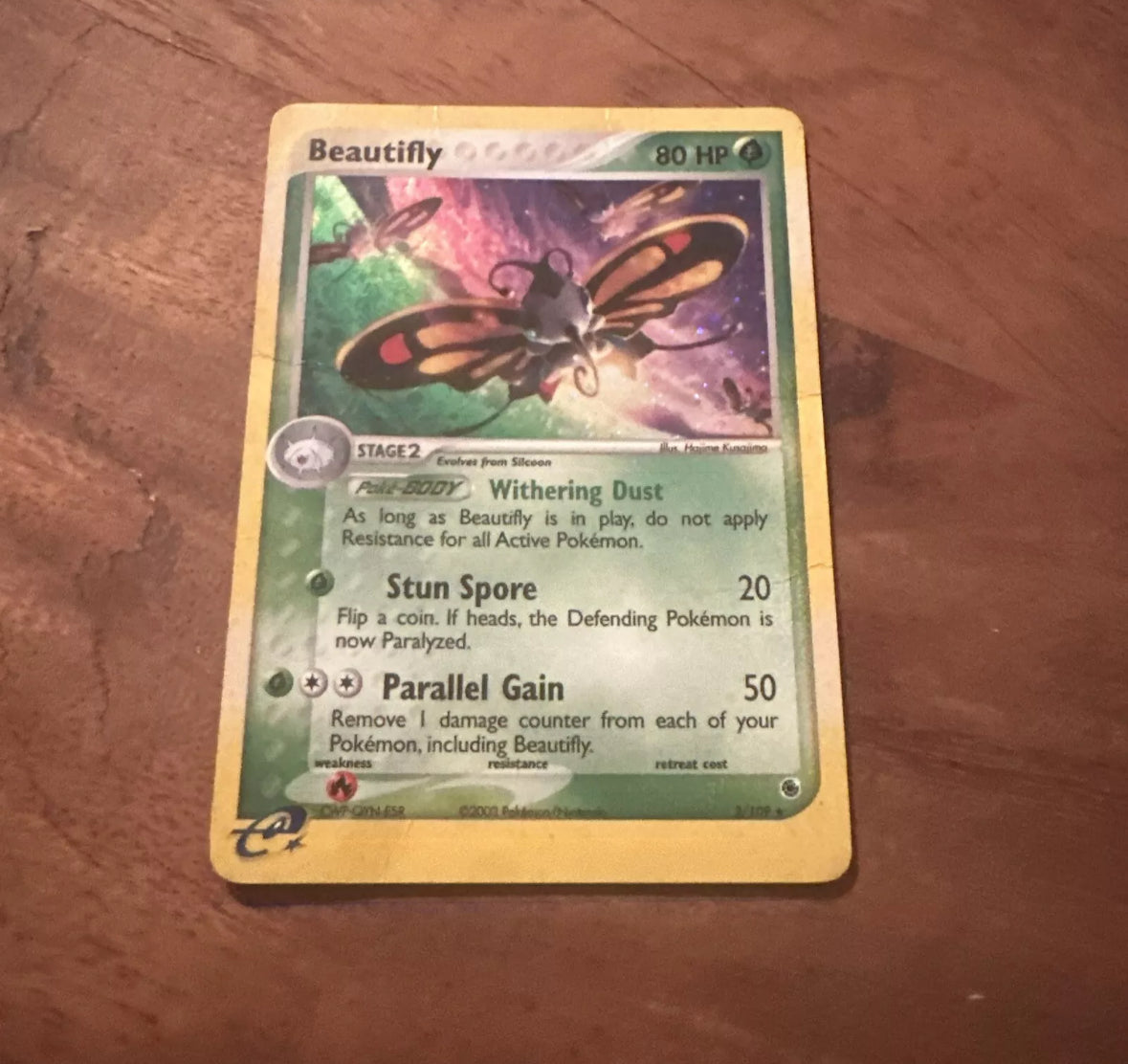 Beautifly 2/109 EX Ruby & Sapphire Holo Rare Pokemon HP Swirl