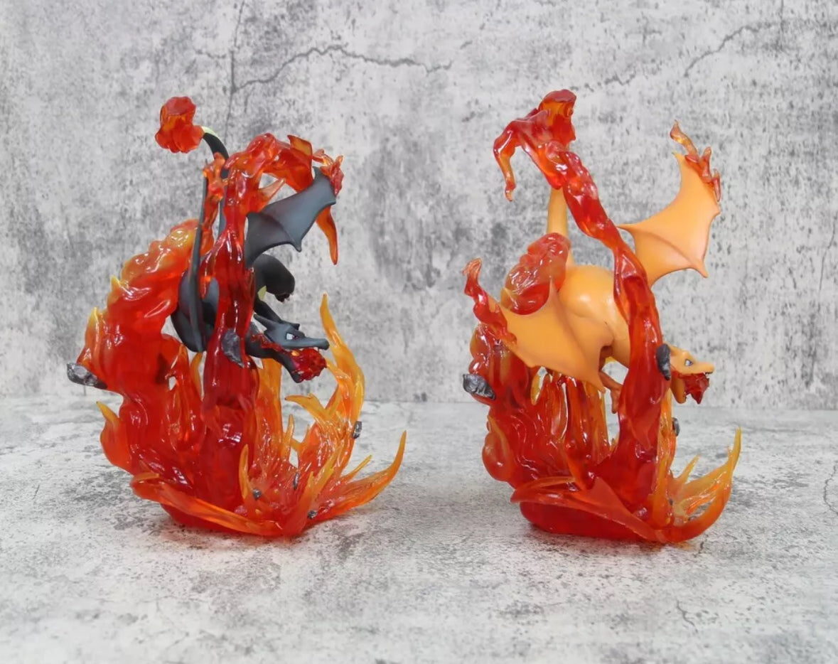 Pokemon Shiny Black Charizard Anime Figure Black Charizard Action Figurine 8”
