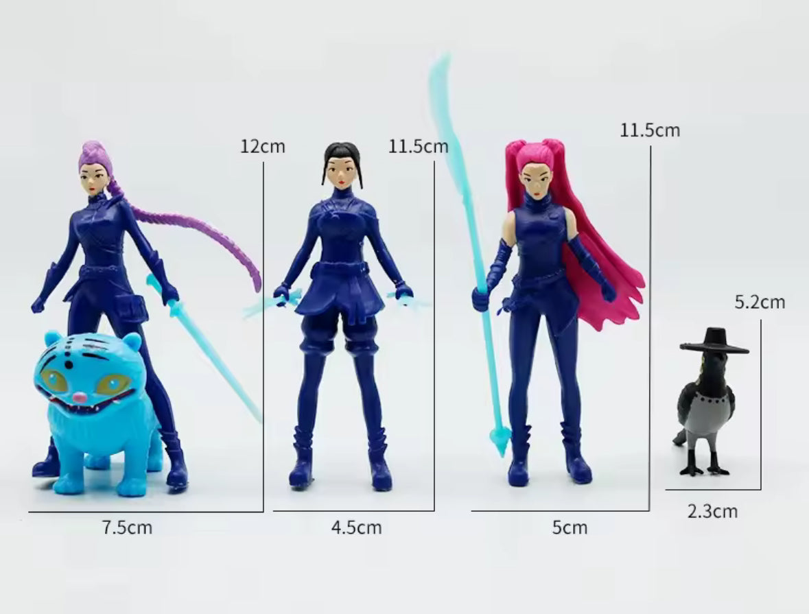 5pcs/Set Kpop Demon Hunters Action Figure. Toy Derpys Tiger Rumi Mira Zoey Sussy
