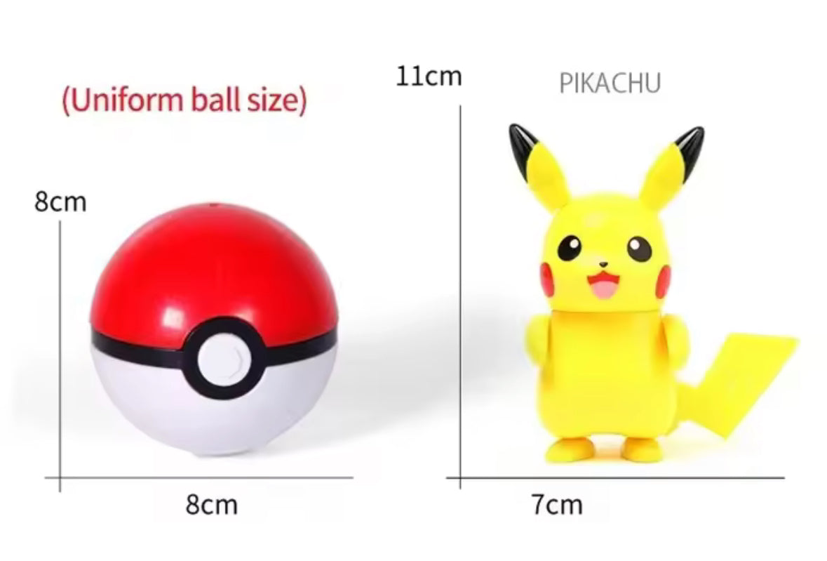 Pikachu Transform In Pokeball Adjustable Figurine Toy Gift For Kids New In Box