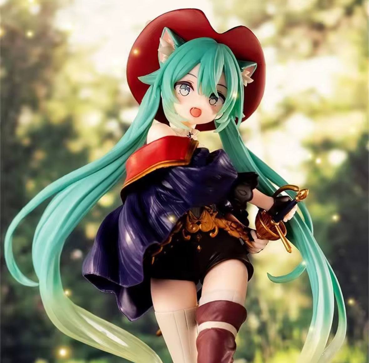 Hatsune Miku Anime Figure Fairy Tale Wonderland Puss In Boots Kawaii Brand New