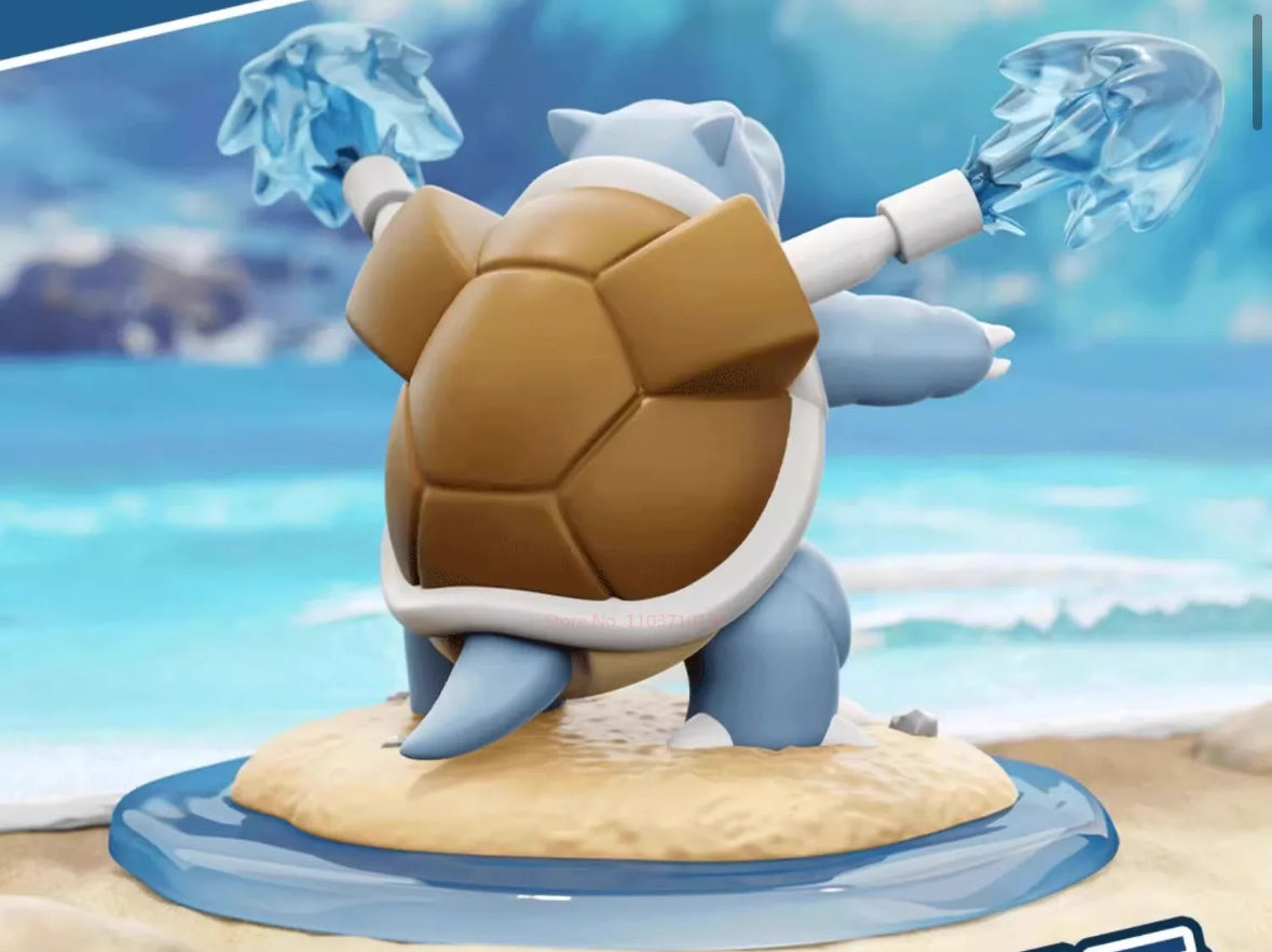 Genuine Blastoise Hydro Pump Pokemon Battle Scene Action Figure Brand News