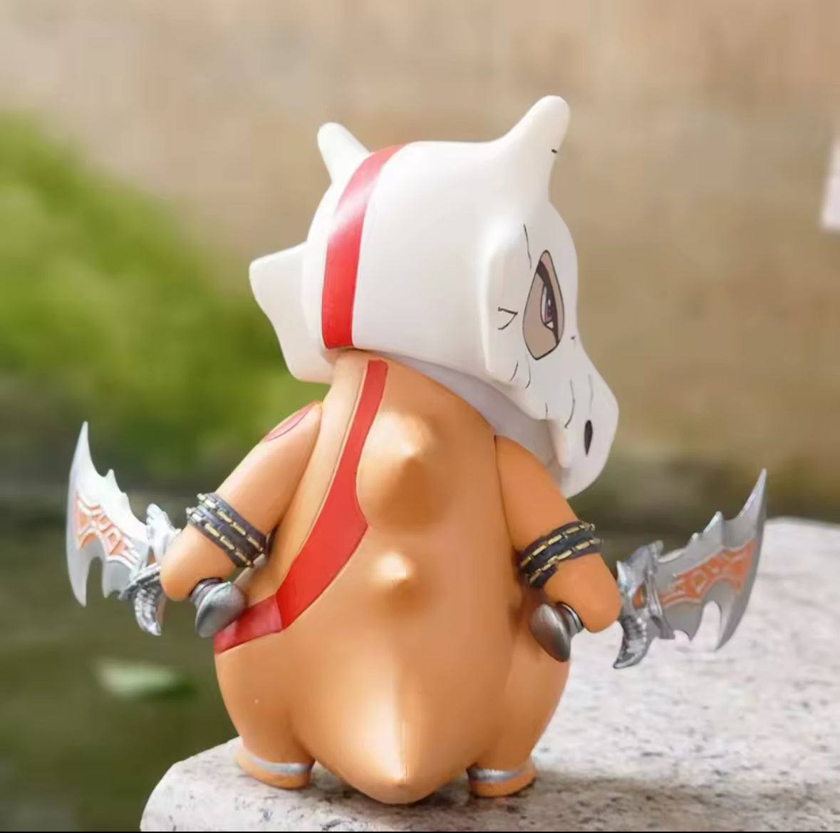 12cm Pokemon Cubone as God of War Kratos Figurine Toy Gift Idea