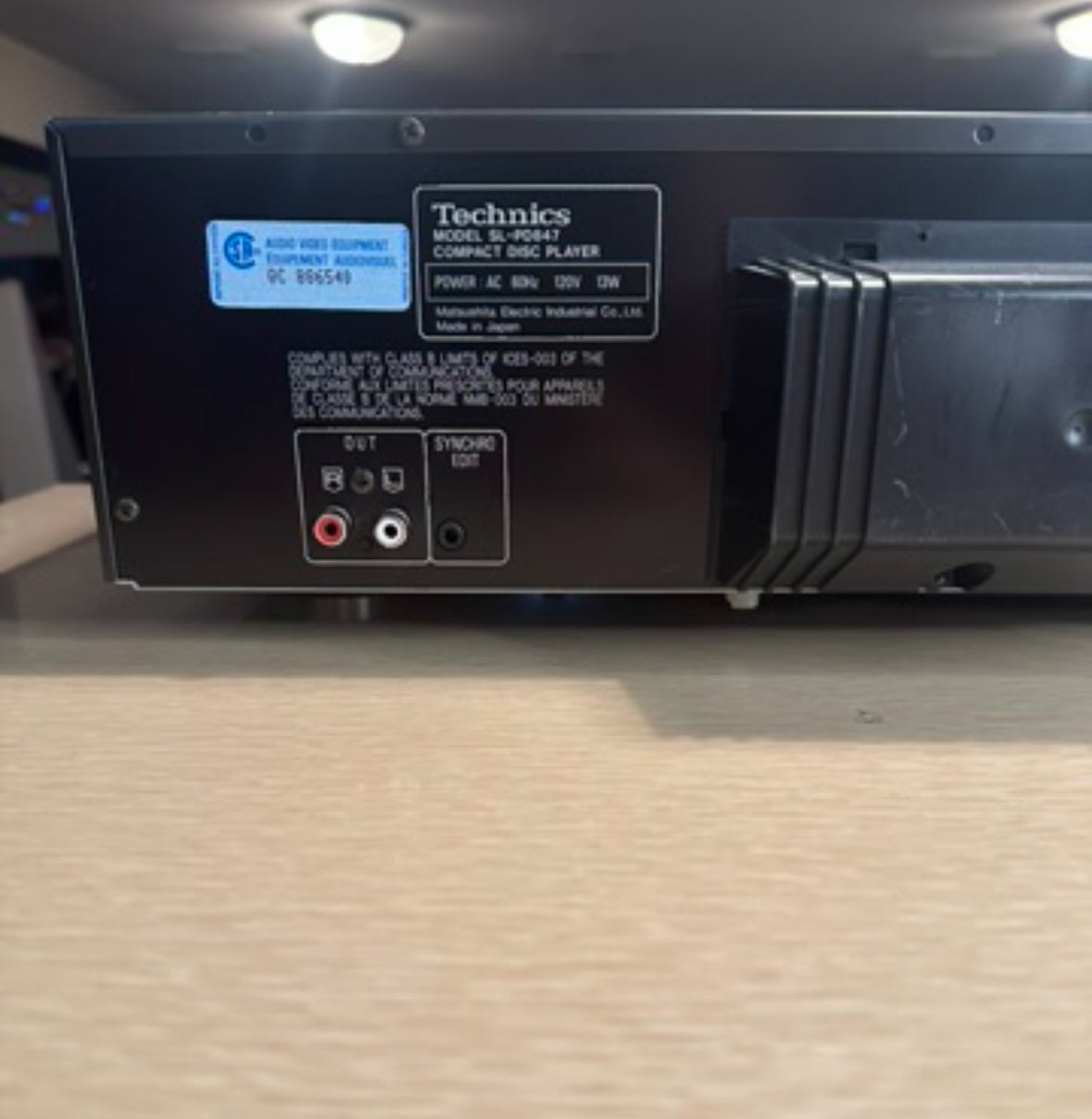 Technics SL-PD847 5 Compact Disc MASH Changer Player Japan Tested *Serviced*