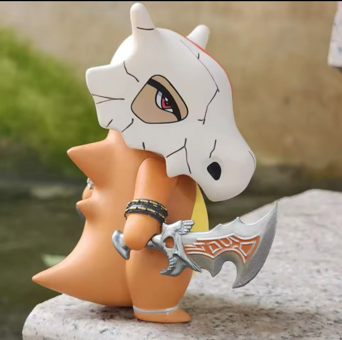 12cm Pokemon Cubone as God of War Kratos Figurine Toy Gift Idea