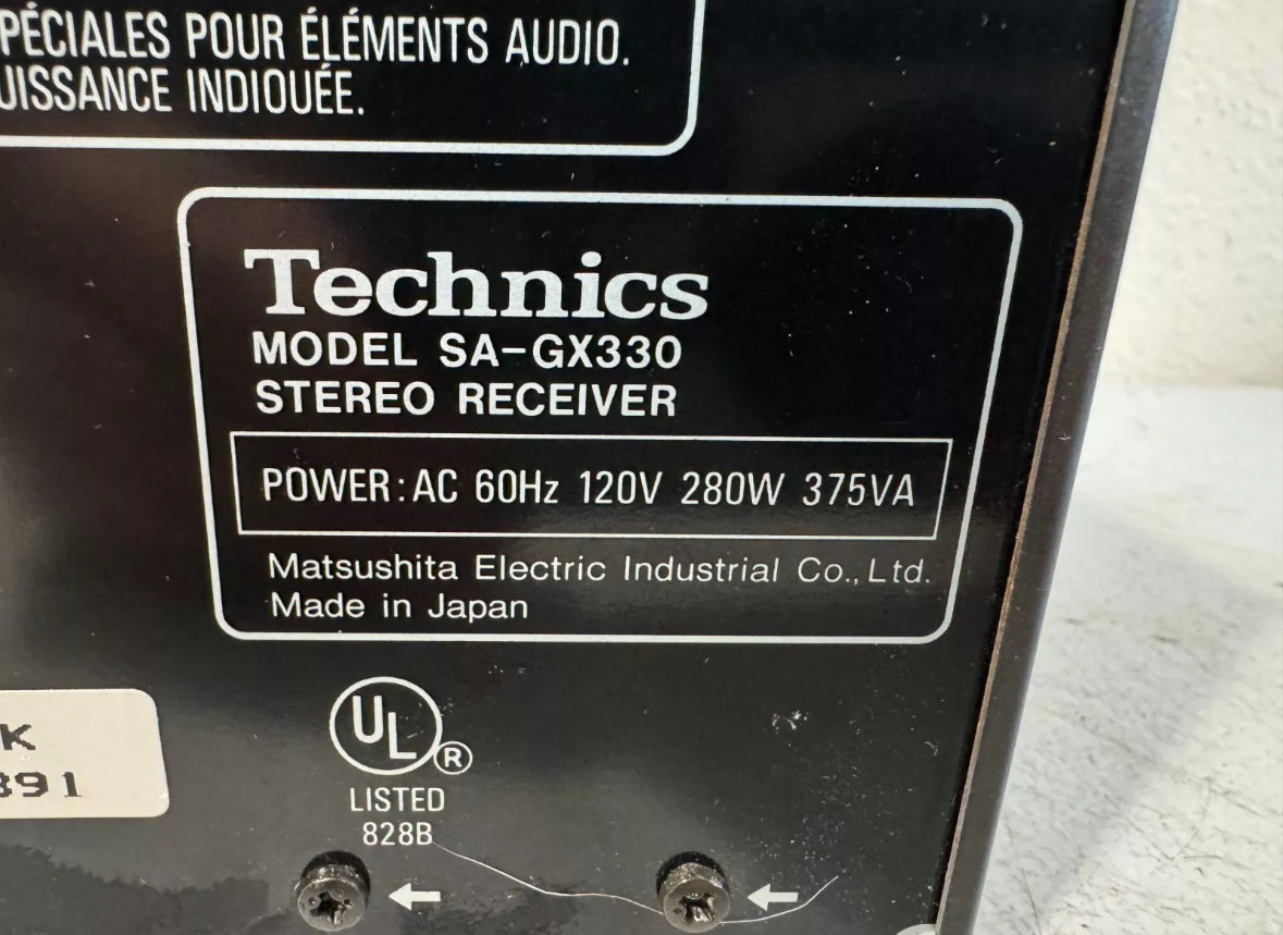 Technics SA-GX330 Receiver 5.1 Channel Vintage 100 WPC With Remote Bundle