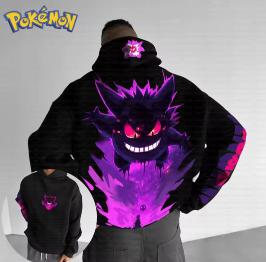 Gengar Painted Hoodie Men's and Women's New S-5XL