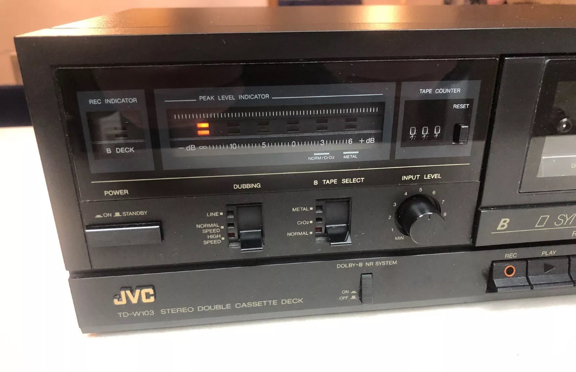 Vintage JVC TD-W103 Stereo Double Cassette Tape Deck Player Working