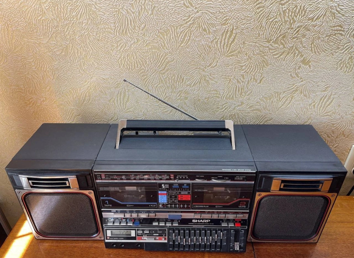 Sharp GF 800 Japan vintage boombox Casette Tape Recorder Tested Works Great🔥