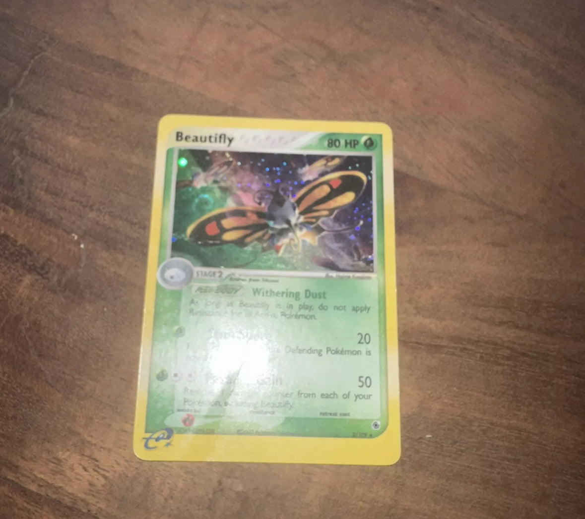 Beautifly 2/109 EX Ruby & Sapphire Holo Rare Pokemon HP Swirl