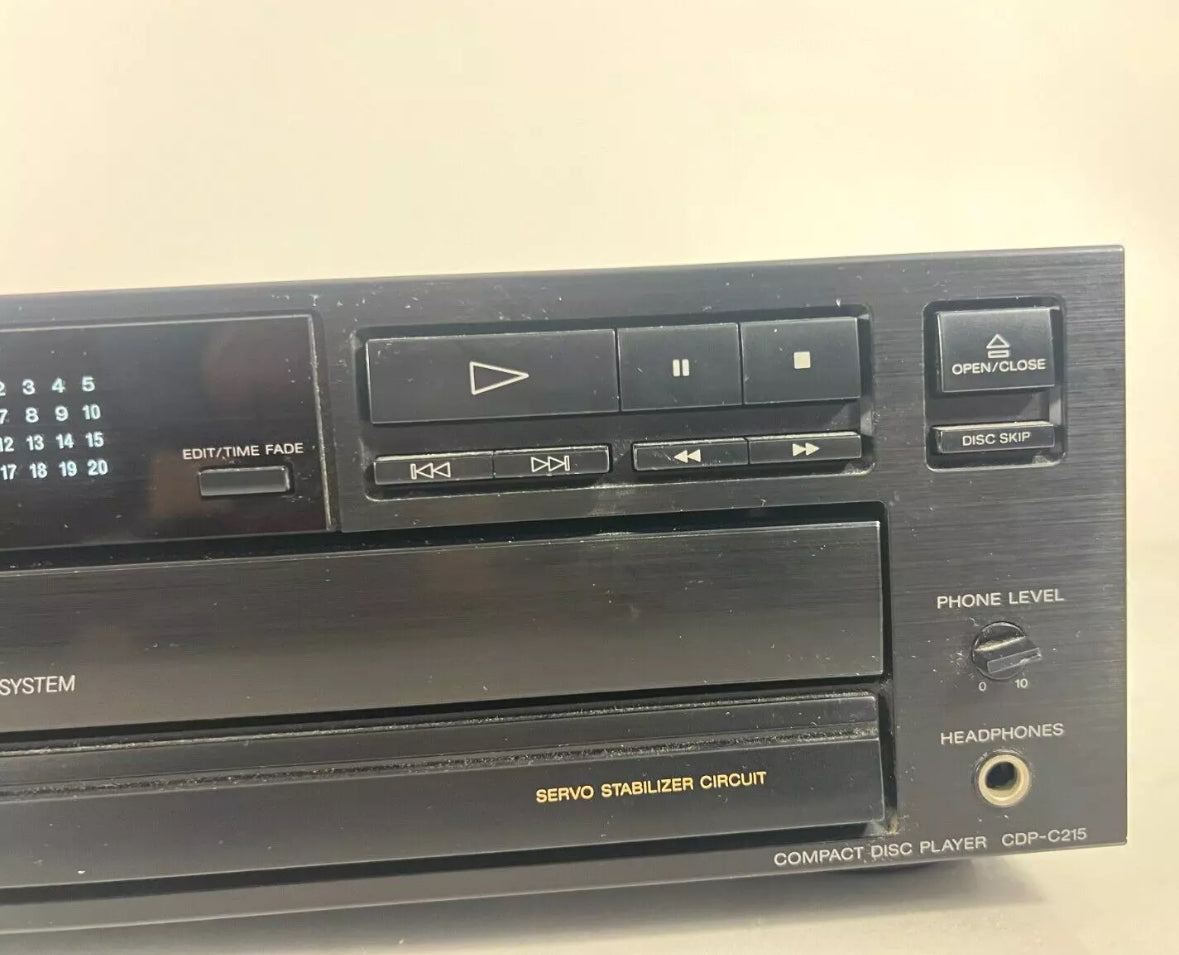 Sony CDP-C215 CD 5 Compact Disc Changer Player Tested Sounds Great!