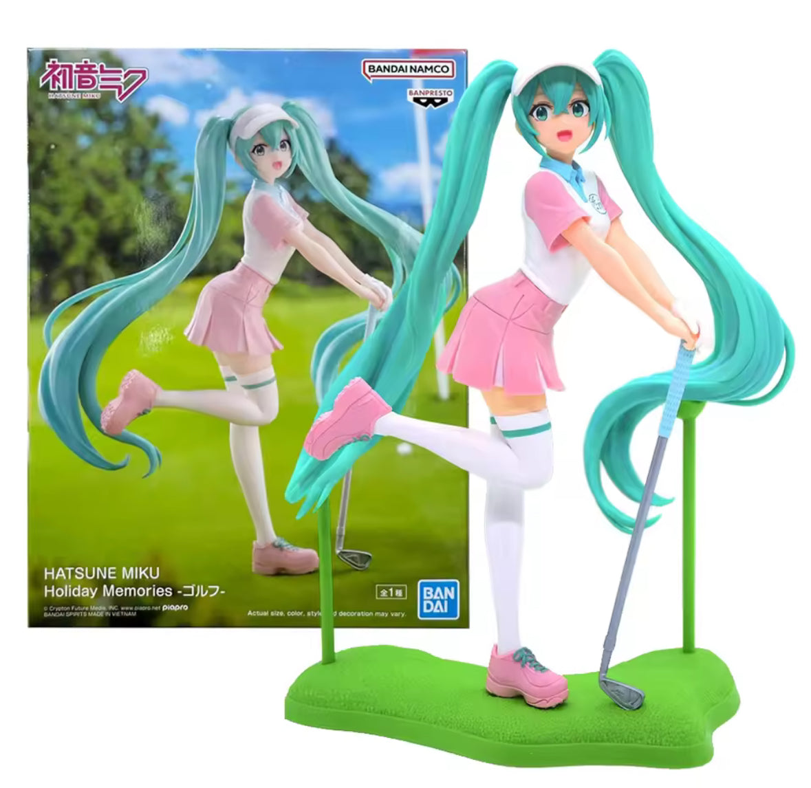 20CM BANDAI Anime HATSUNE MIKU Holiday Memories Figure Golf Series