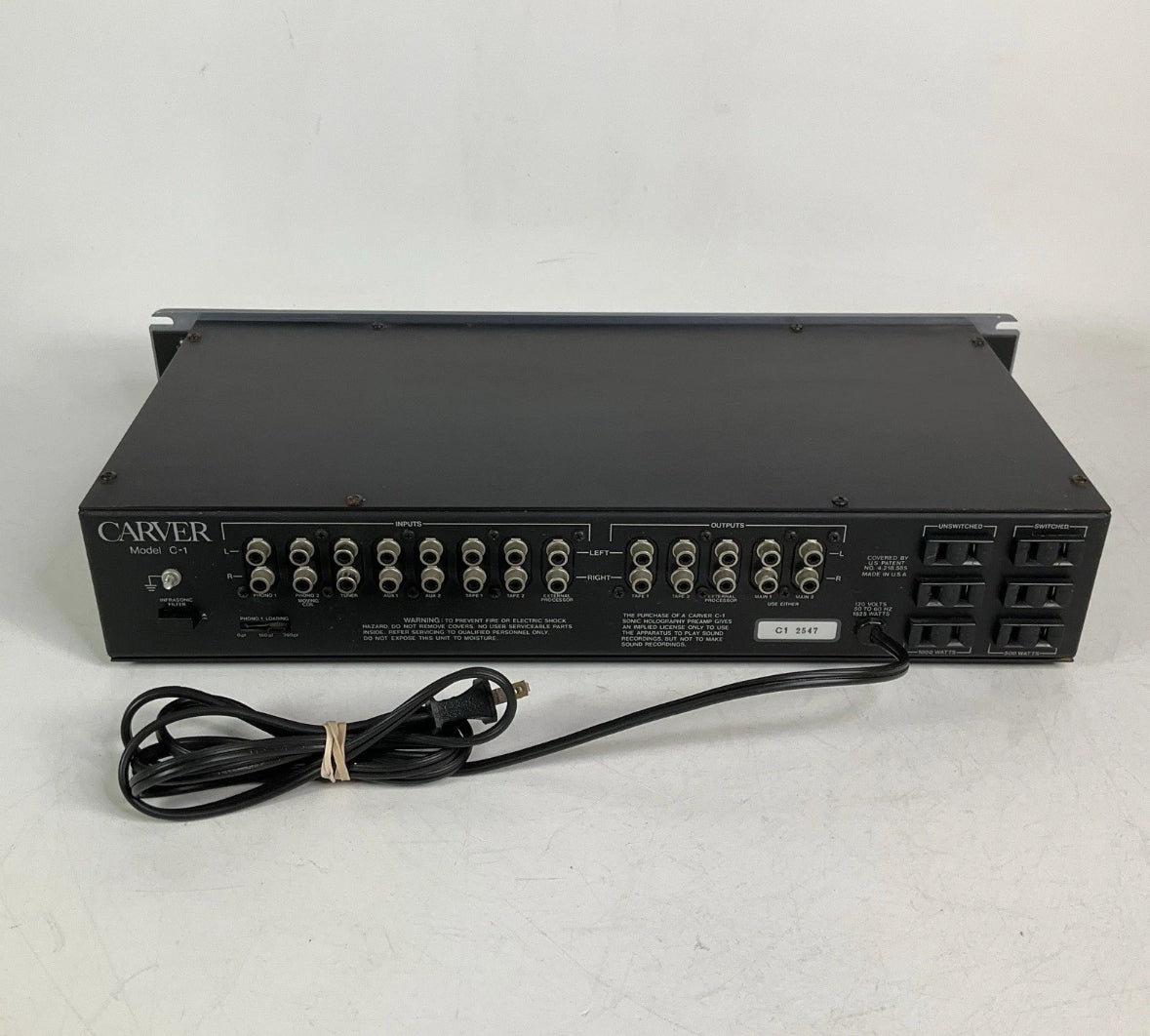 *UNTESTED* Carver Model C-1 Sonic Holography Preamplifier High Fidelity Control Console