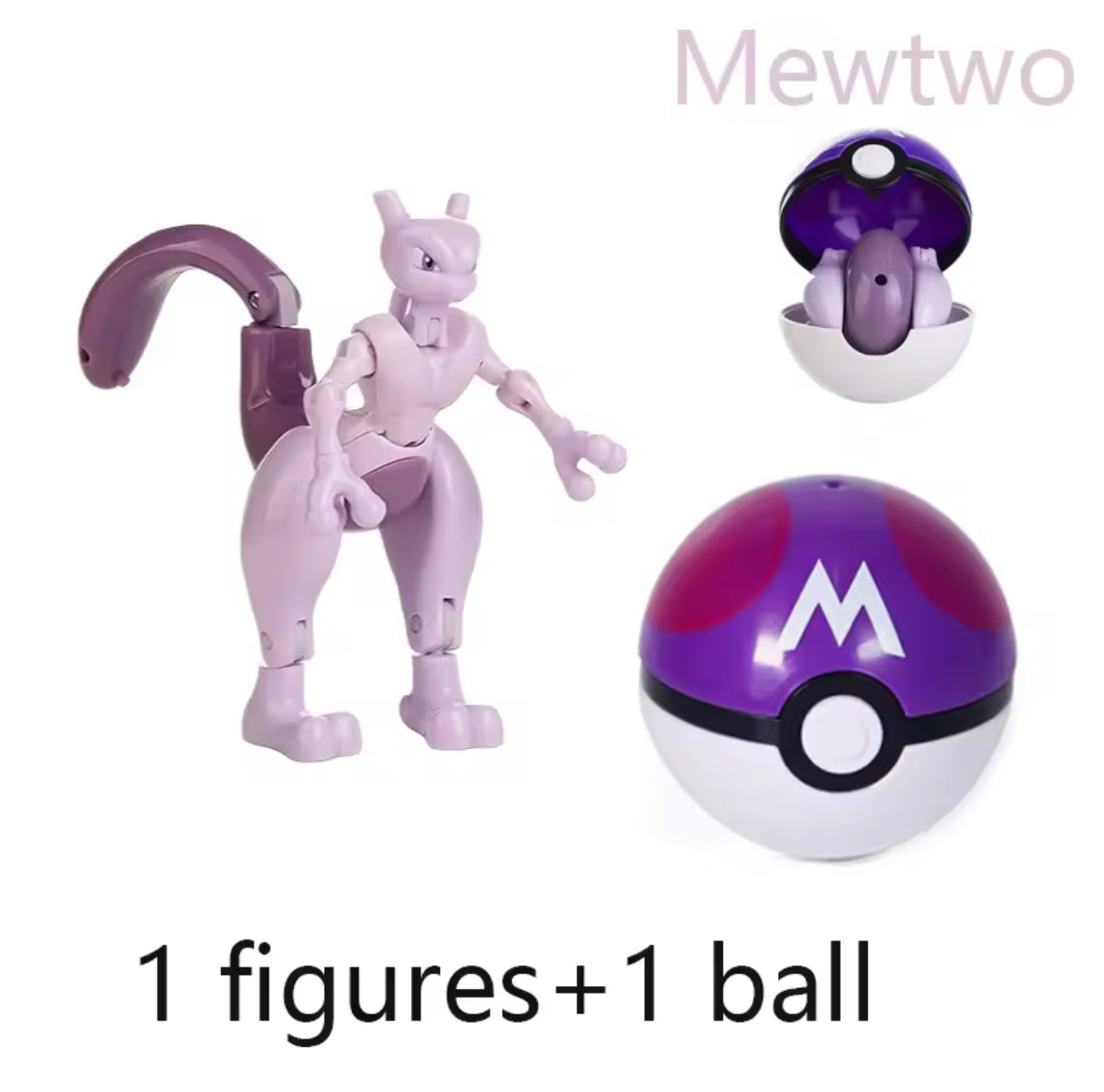 Pokemon Mewtwo Toy Figure New In Box Adjustable To Go Inside Master Ball 10 Cm