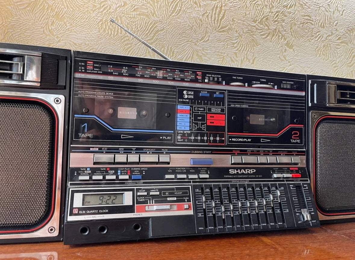 Sharp GF 800 Japan vintage boombox Casette Tape Recorder Tested Works Great🔥