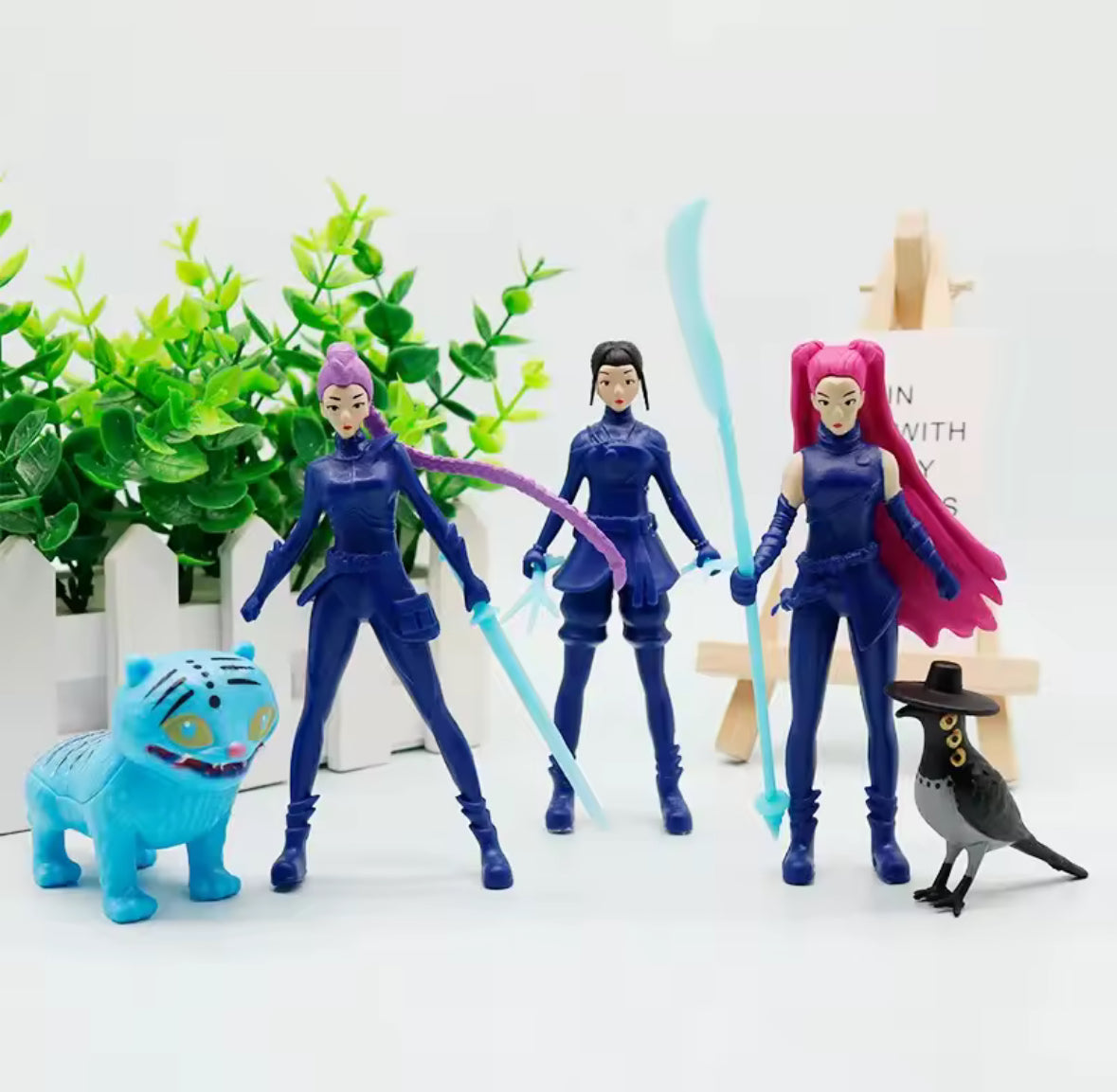 5pcs/Set Kpop Demon Hunters Action Figure. Toy Derpys Tiger Rumi Mira Zoey Sussy