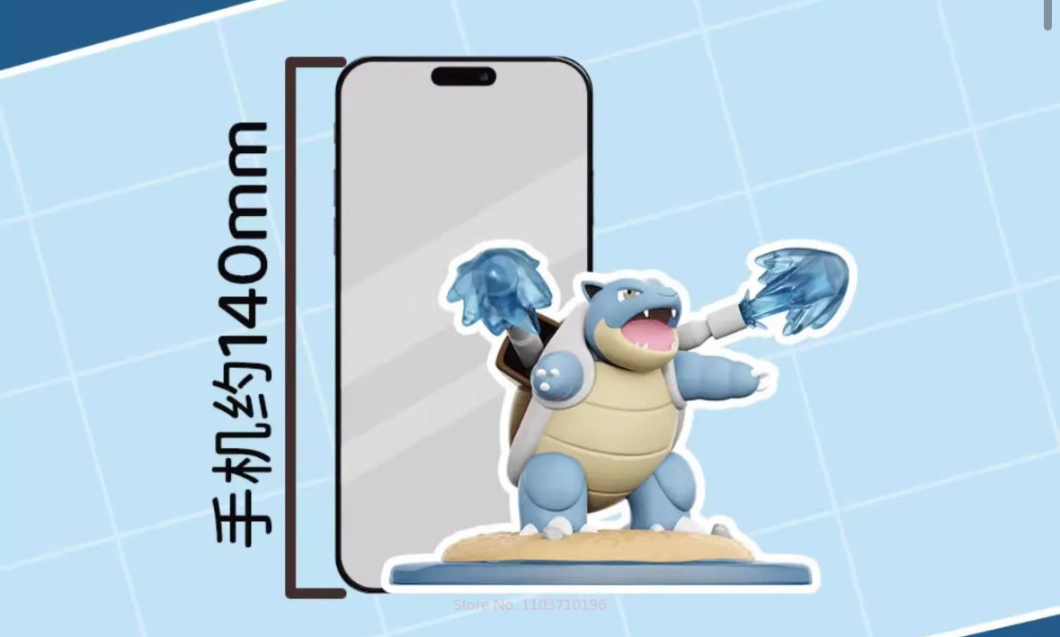 Genuine Blastoise Hydro Pump Pokemon Battle Scene Action Figure Brand News