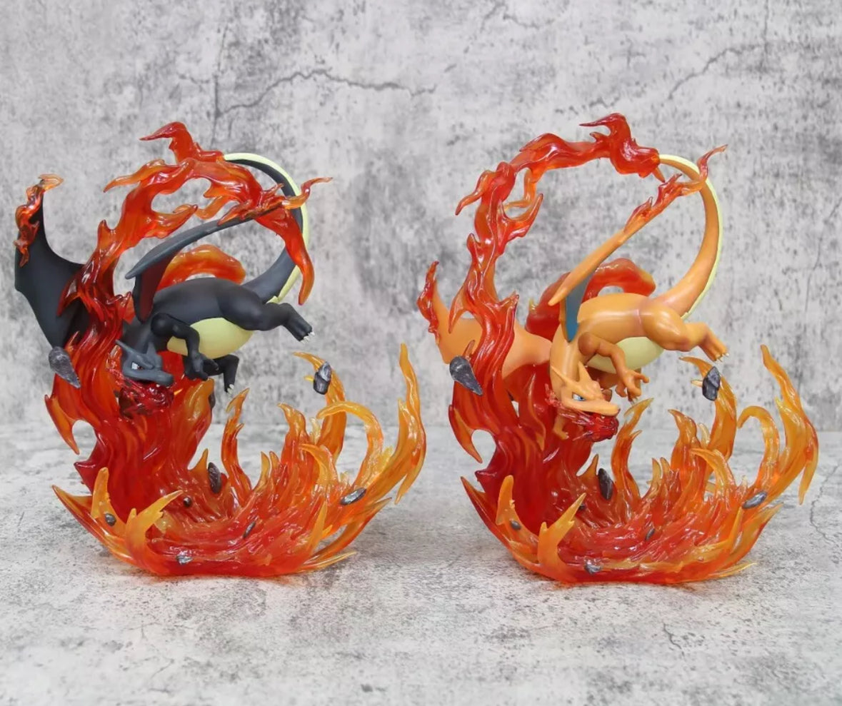 Pokemon Shiny Black Charizard Anime Figure Black Charizard Action Figurine 8”