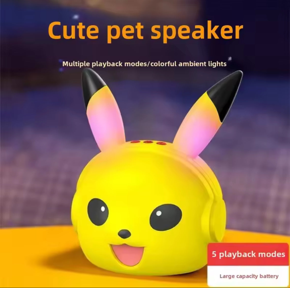 Pikachu Wireless Bluetooth Speaker Portable Small Speaker Heavy Subwoofer NIB