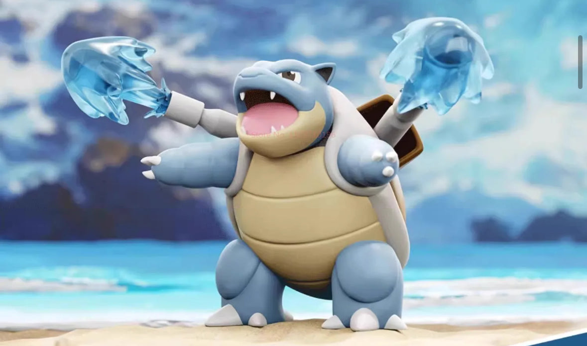 Genuine Blastoise Hydro Pump Pokemon Battle Scene Action Figure Brand News