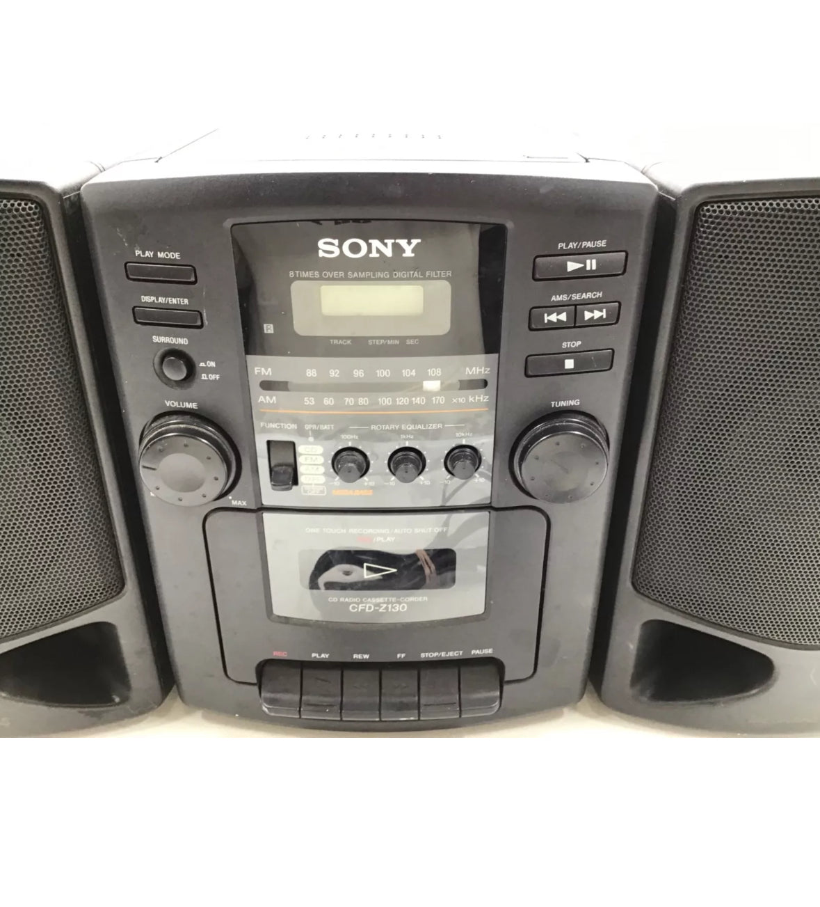 Sony CFD-Z130 CD Radio Cassette Player With Detachable Stereo Speakers Working