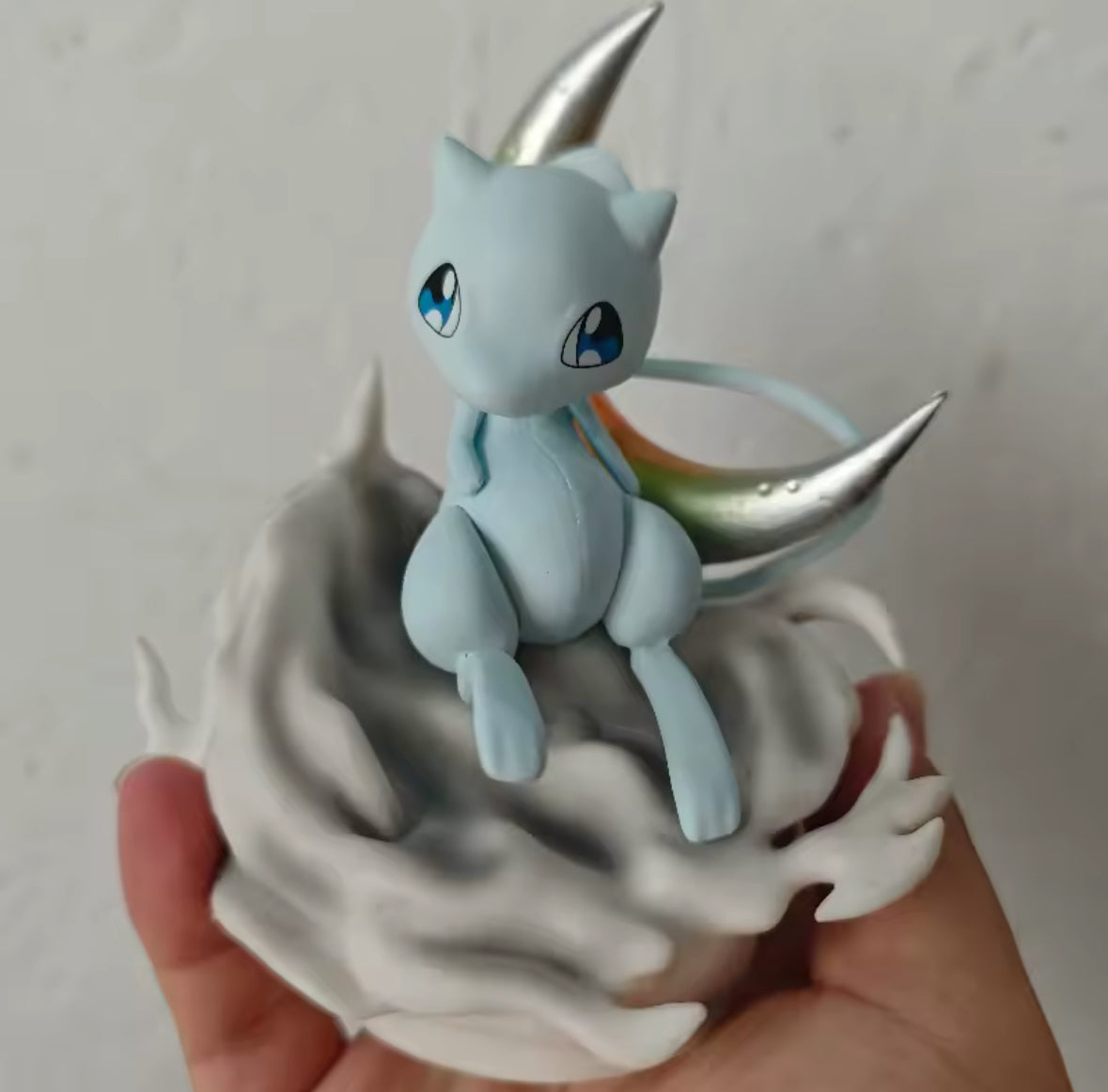 Shiny Blue 14cm Pokemon Anime Action Figure Mew on Moon Scene figurine action figure New With Box