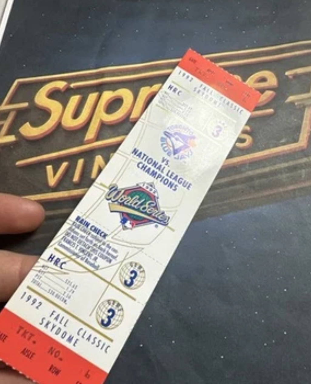 1992 World Series Full Ticket Toronto Blue Jays Game 3 MINT Grading Ready Gem💎