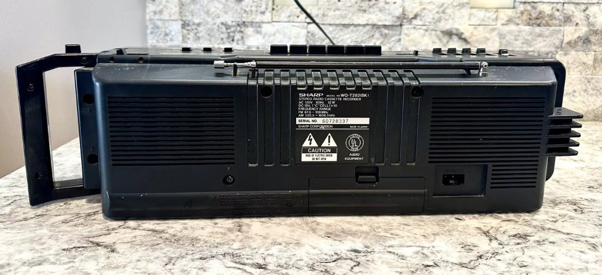 SHARP WQ-T282 Stereo Twin Tape Boombox Vintage Eighties Batteries Not Included