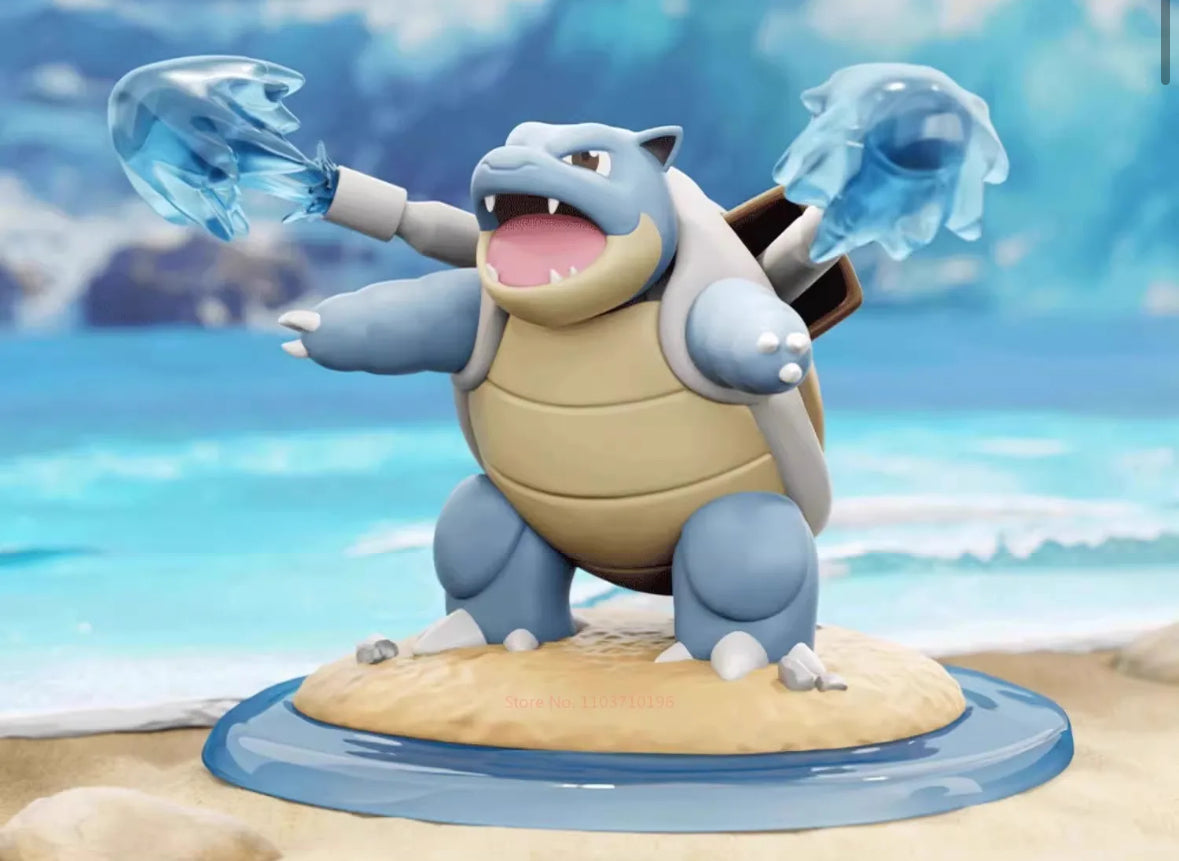 Genuine Blastoise Hydro Pump Pokemon Battle Scene Action Figure Brand News