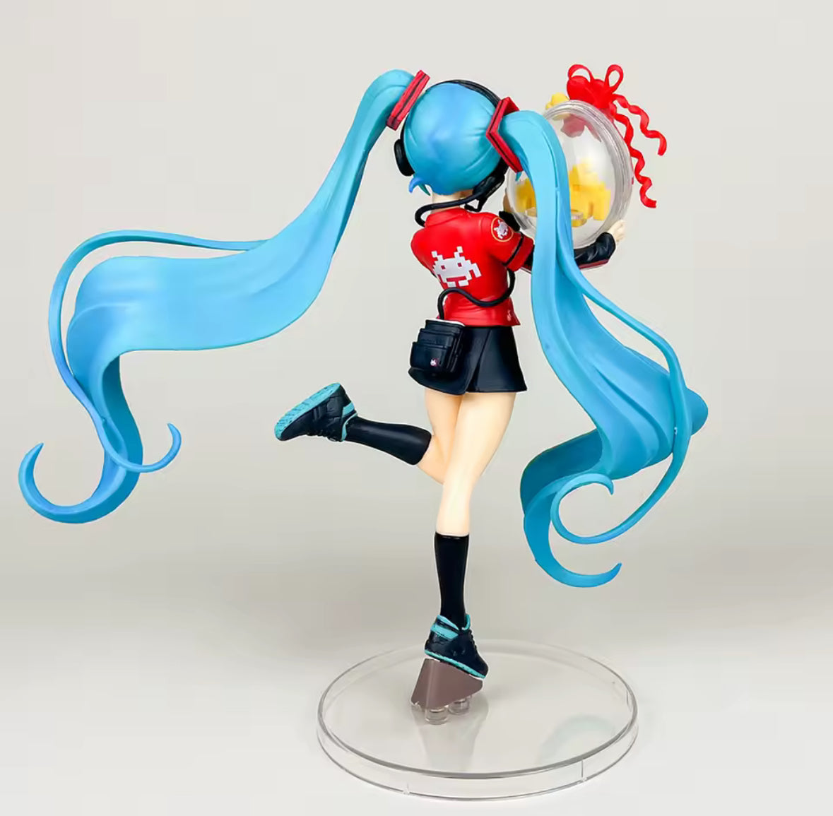 21CM Anime Hatsune Miku Figure Game Station Uniform 8 Bit Trophy New Rare
