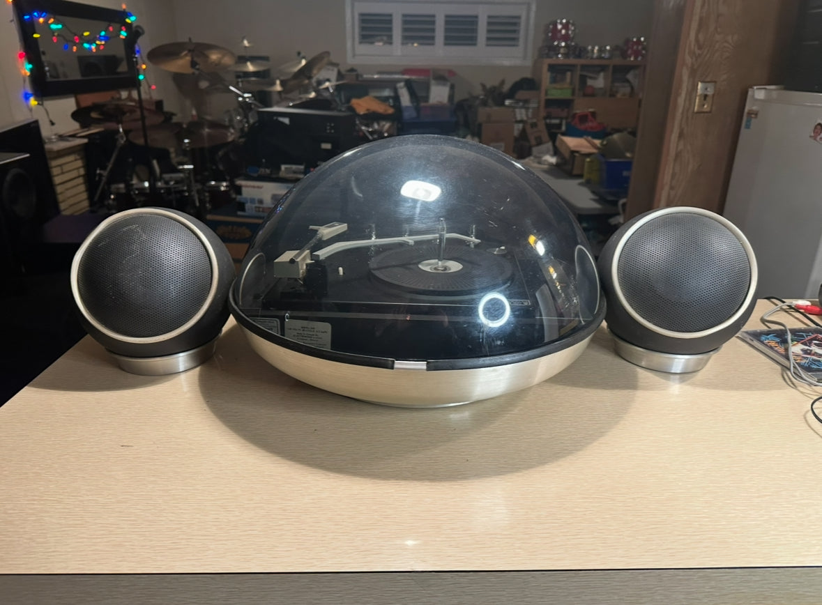 Vintage Electrohome Apollo 860 Solid State Turntable With Speakers Tested Works
