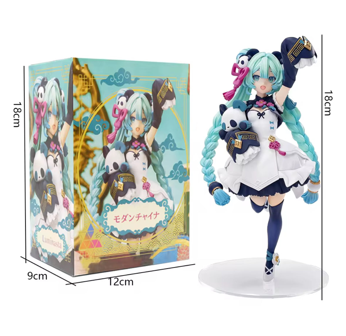 18CM Anime Hatsune Miku Figure National Style Fashion Panda Brand New