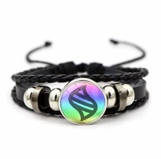 Mega Stone Pokemon Snap Weave Leather Bracelet 18mm Glass